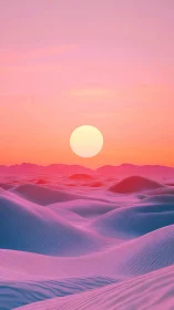 Candy-pink dunes cradle a rising neon sun in silence
