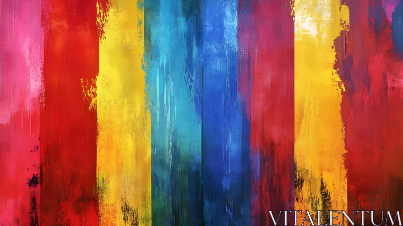 Vibrant abstract vertical stripes in bold painted brushstroke style.