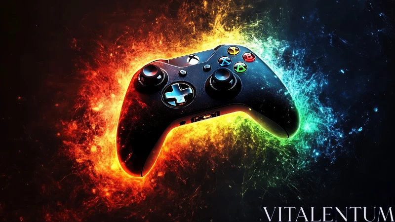 Xbox Controller with Dynamic Particle Effects and Energy Aura