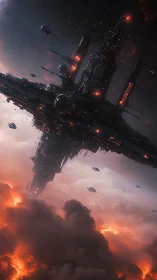 Starforge citadel drifts above a storm-wreathed world.