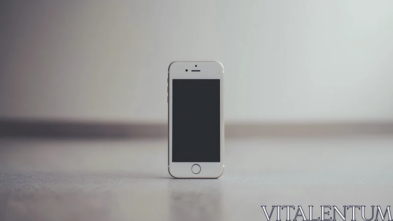 White iPhone 5 with Dark Screen on Neutral Surface