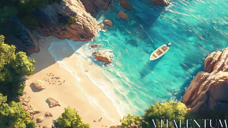 Mediterranean Coastal Haven: Aerial Perspective of Hidden Cove.