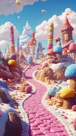 Candy Kingdom Castle: Whimsical Confection Fantasy Landscape.