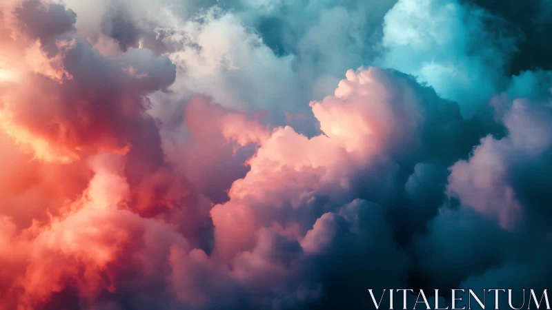 Dreamstorm clouds glow in neon dusk and cotton-candy light.