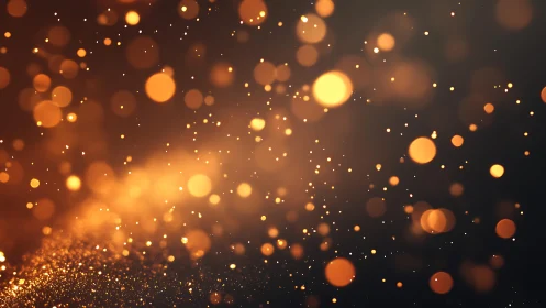 Warm golden bokeh lights abstract background in soft focus.