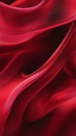 Crimson satin currents slip and curl through soft shadow