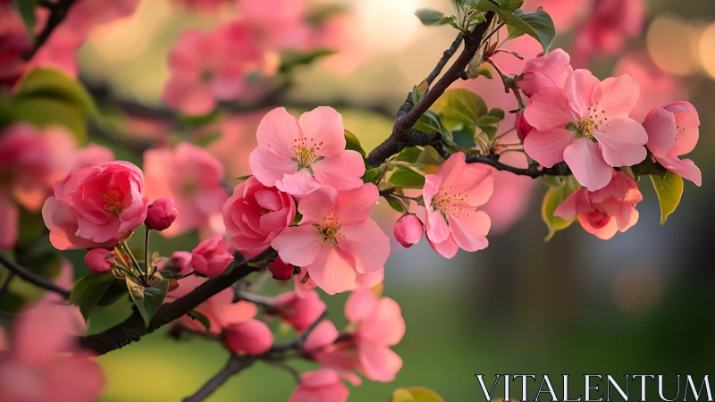 Spring's Pink Reverie: Crabapple Blossoms in Soft Bloom.