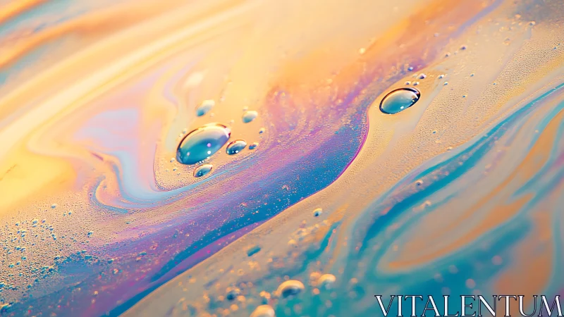 Macro optical study of iridescent fluid film and droplets.