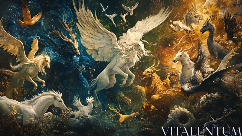 Winged myths collide as dawn and dusk beasts trade storms