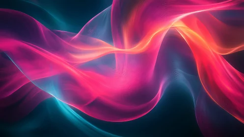 Spectral fluid dynamics of luminous magenta‑cyan wavefields.