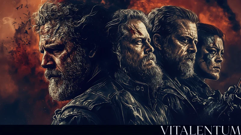 Battle-hardened warriors face burning storm of chaos.