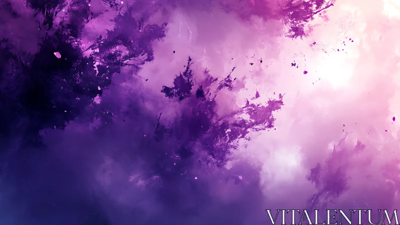 Violet nebula cloudscape with abstract luminous gradients.