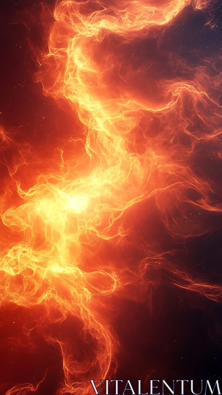 Luminous energy plasma with flowing yellow-orange flames