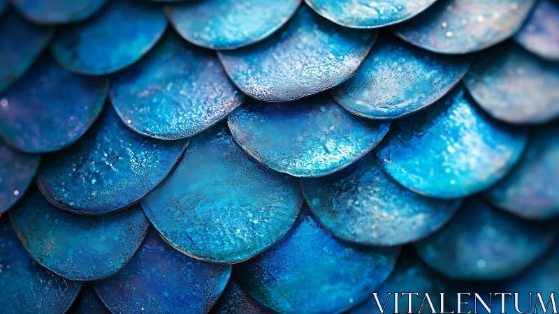 Macro analysis of iridescent blue scale tessellation pattern.
