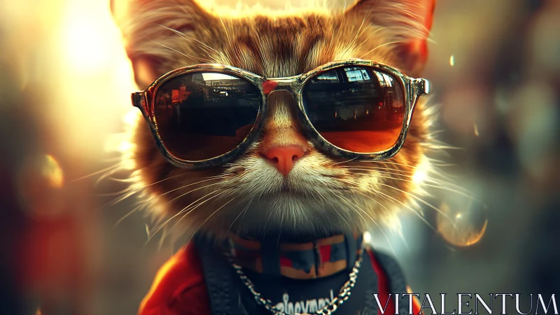 Cool Cat Aviator: Feline Style Icon.