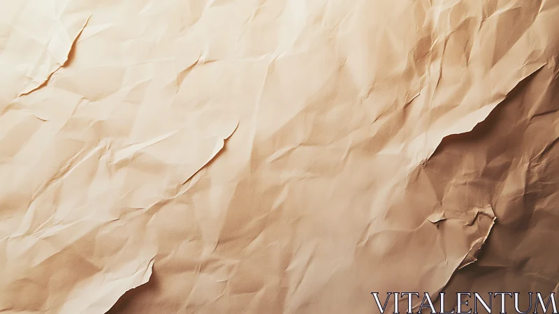 Crumpled kraft paper topology under directional studio lighting.