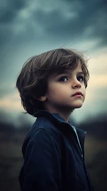 A Child's Quiet Moment: Wonder in the Storm.