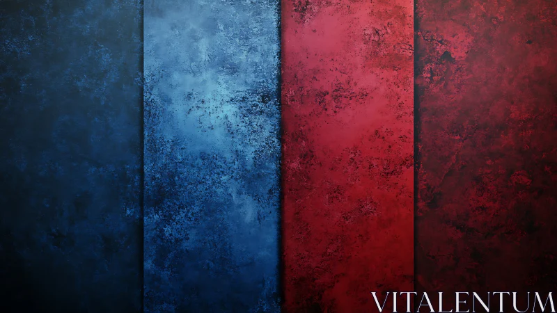 Vertical panels display blue to red textured color gradients