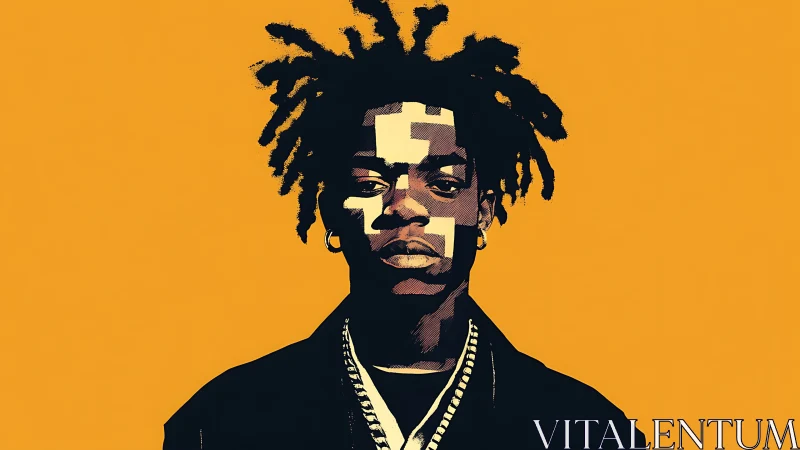 Bold graphic portrait explores identity with striking contrast