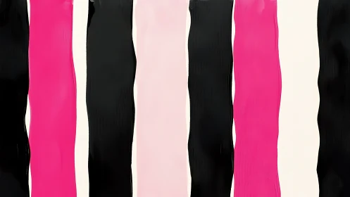 Vertical black and pink paint stripes on white field.