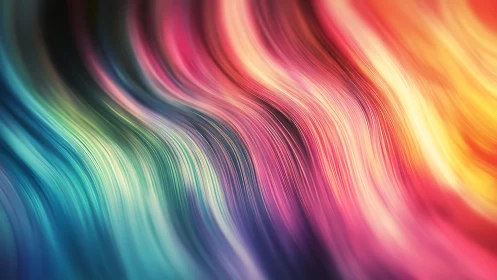 Colorful flowing waves create a soothing abstract rainbow scene