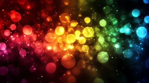 Multicolor bokeh field uses radial blur and additive glow gradients