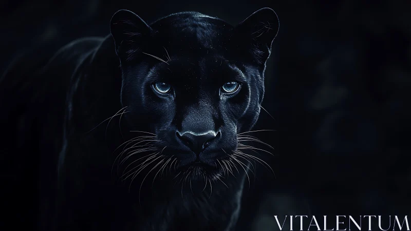 Black Panther Portrait: Chiaroscuro Study in Digital Intensity.