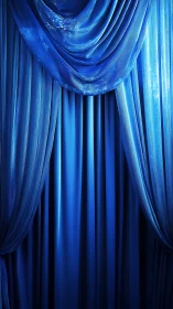 Deep blue stage curtains promise a quiet moment before magic