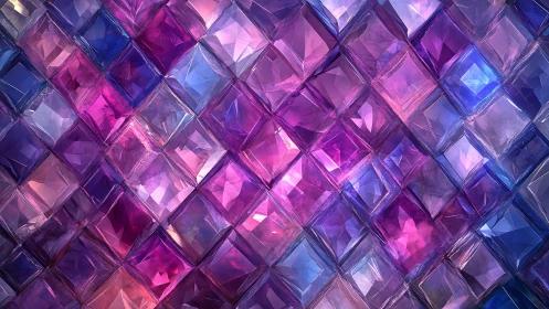 Iridescent crystal lattice in prismatic violet spectrum.
