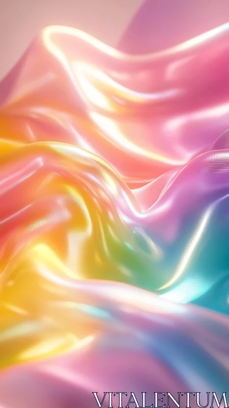 Iridescent pastel fabric shimmers in soft flowing waves.