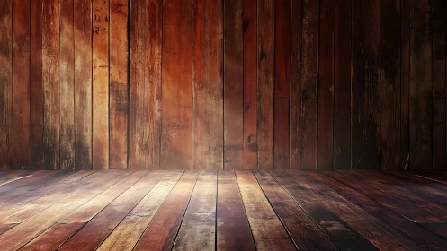 Warm wooden room glows with rustic light and quiet charm