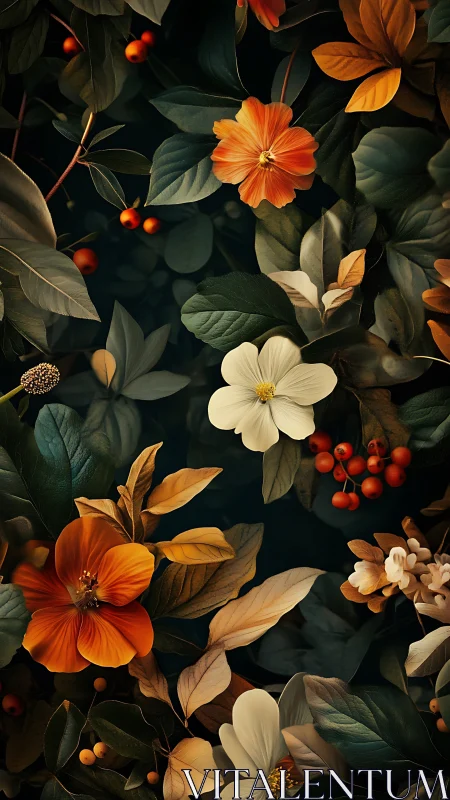 Blooming Garden Beauties with Warm Autumn Tones