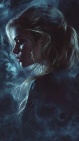 Moody side-profile portrait in cinematic low-key lighting