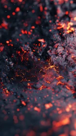 Incandescent Embers and Ash. Macro Combustion Study.