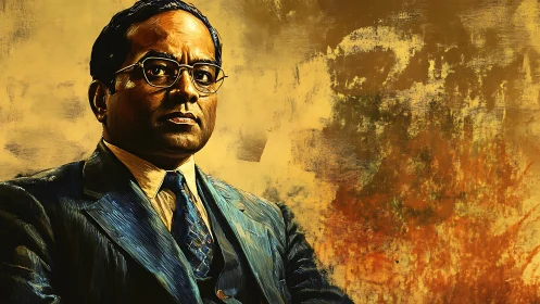 Portrait of serious man in suit against textured yellow wall