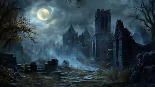 Moonlit ruins invite quiet wandering through haunted stone