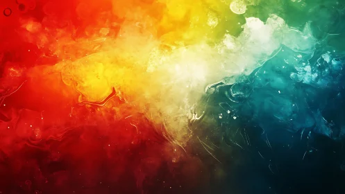 Multicolor digital abstraction shows horizontal thermal gradient