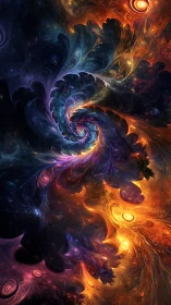 Swirling cosmic colors dancing through a dreamy galaxy spiral.