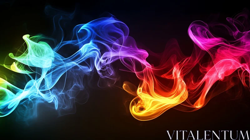 Chromatic vapor waves in swirling spectral motion.