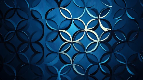 Midnight petal lattice in layered blue dimensional light.