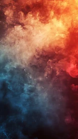 Abstract fire and ice smoke gradient digital background.