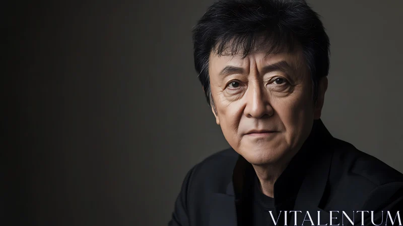 Older man portrait under soft studio side lighting.