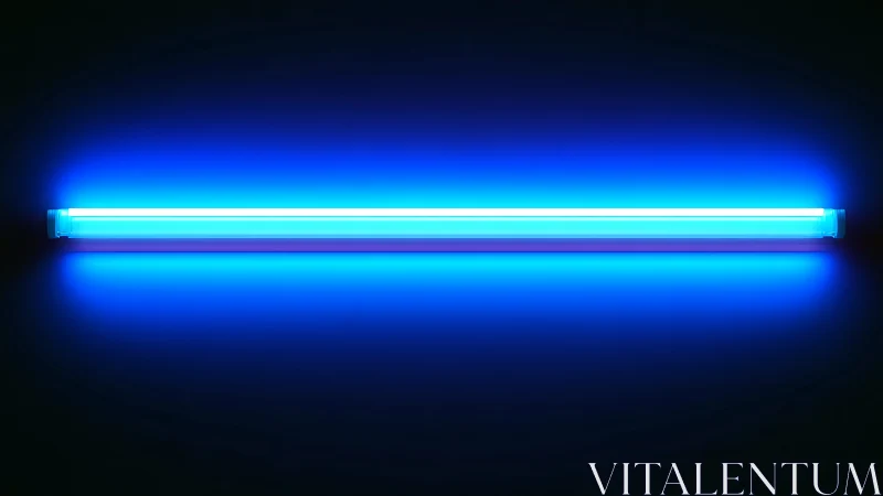 Cool blue neon tube casts a calm futuristic studio glow