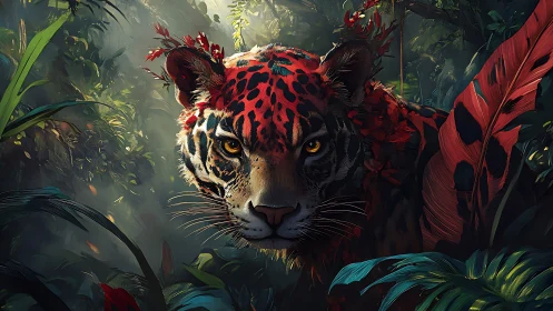 Majestic Red Tiger Emerges From Misty Jungle