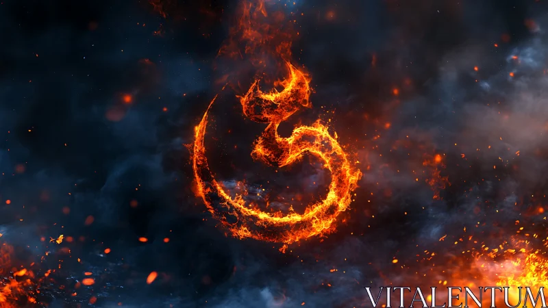 Incandescent Fire Number 6 Abstract Digital Rendering.