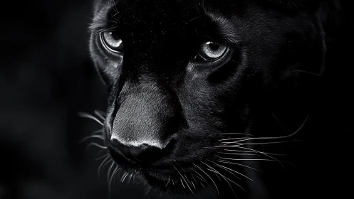 Black Panther Portrait, High-Contrast Lighting Study.