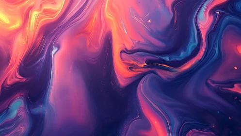 Chromatic fluid dynamics map with neon gradients and laminar vortices