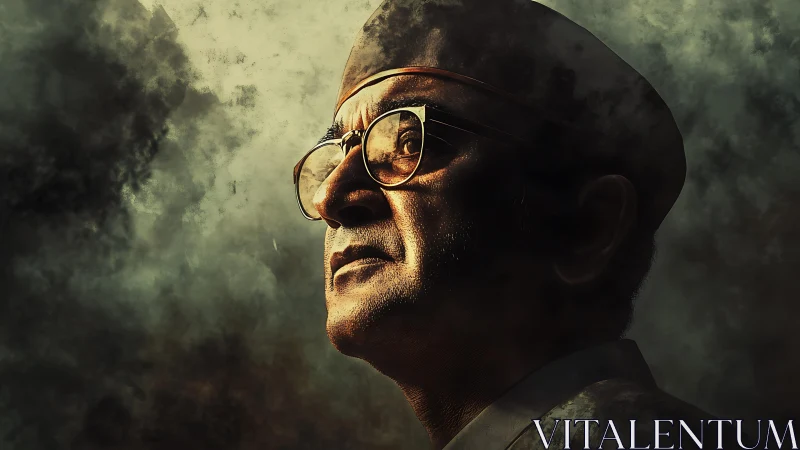 Smoke-wreathed elder studies tomorrow through amber glass