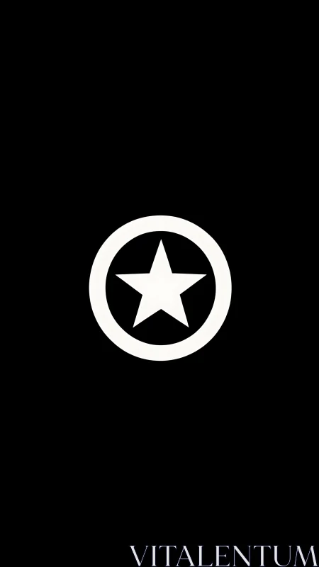 High-contrast centered white star emblem within circular field