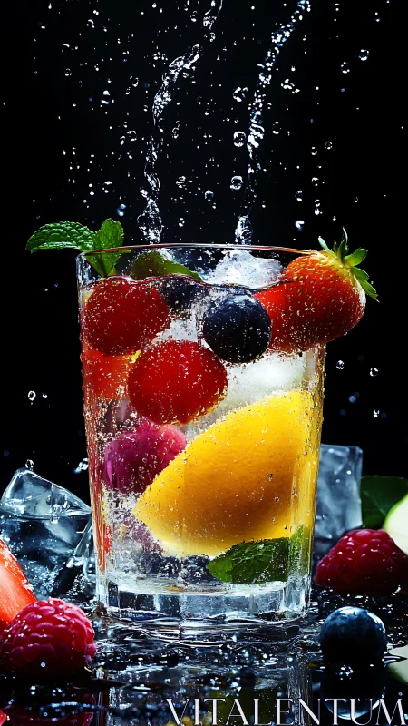 Sparkling berry citrus refreshment in a lively splash.